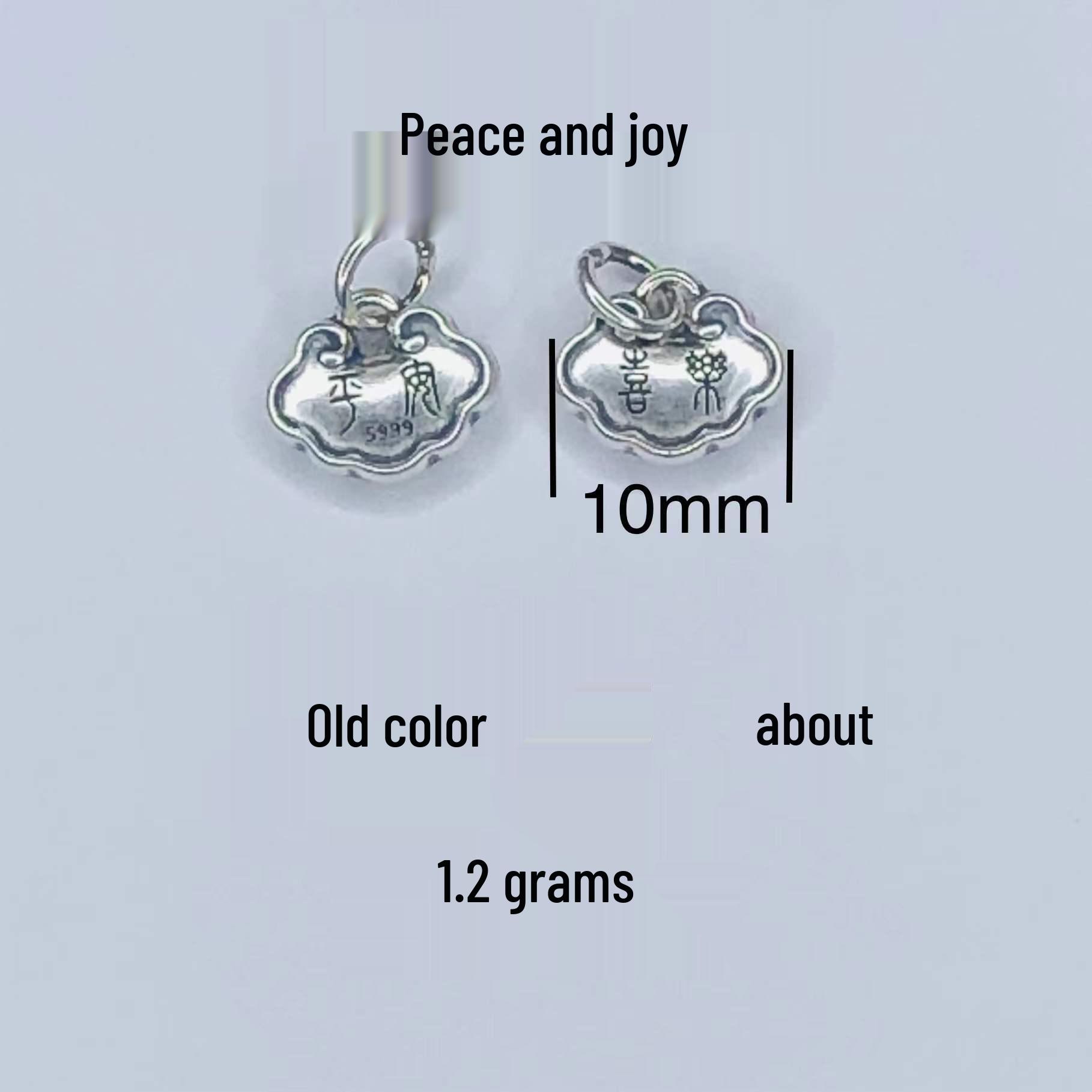 Sterling Silver Changming Ping an Lock 999 Bracelet with Small Pendant Fine Silver 999