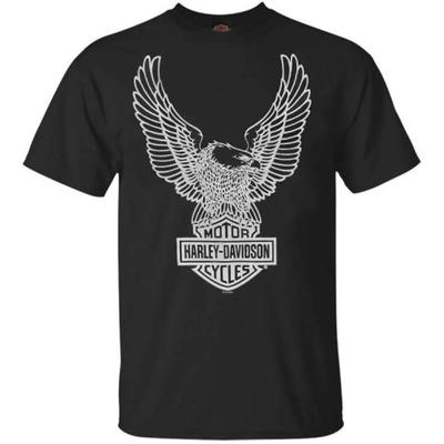 Pánske tričko Harley-Davidson s grafikou orla, krátky rukáv, čierne tričko 30296656