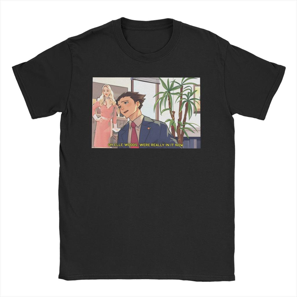 Ace Attorney Videospiel Phoenix Wright T-Shirts für Männer Frauen Vintage Reines Baumwoll-T-Shirt O-Ausschnitt Kurzarm T-Shirts Tops