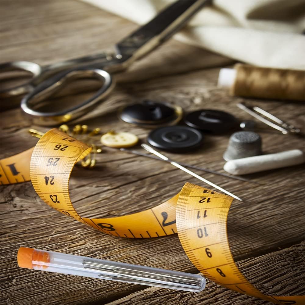 25 Pieces Large Eye Sewing Needles 5 Sizes Hand Sewing Needles with 25 Large Eye Beads Needles In Transparent Storage Tube for Repair