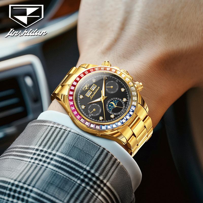 JINSHIDUN Watches Are Simple, Business-friendly, Waterproof, Luminous, Multi-functional Mechanical Watches for Men