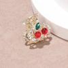 Exquisite Rhinestone Cherry Small Claw Clip for Women's Bangs and Forehead Hair.