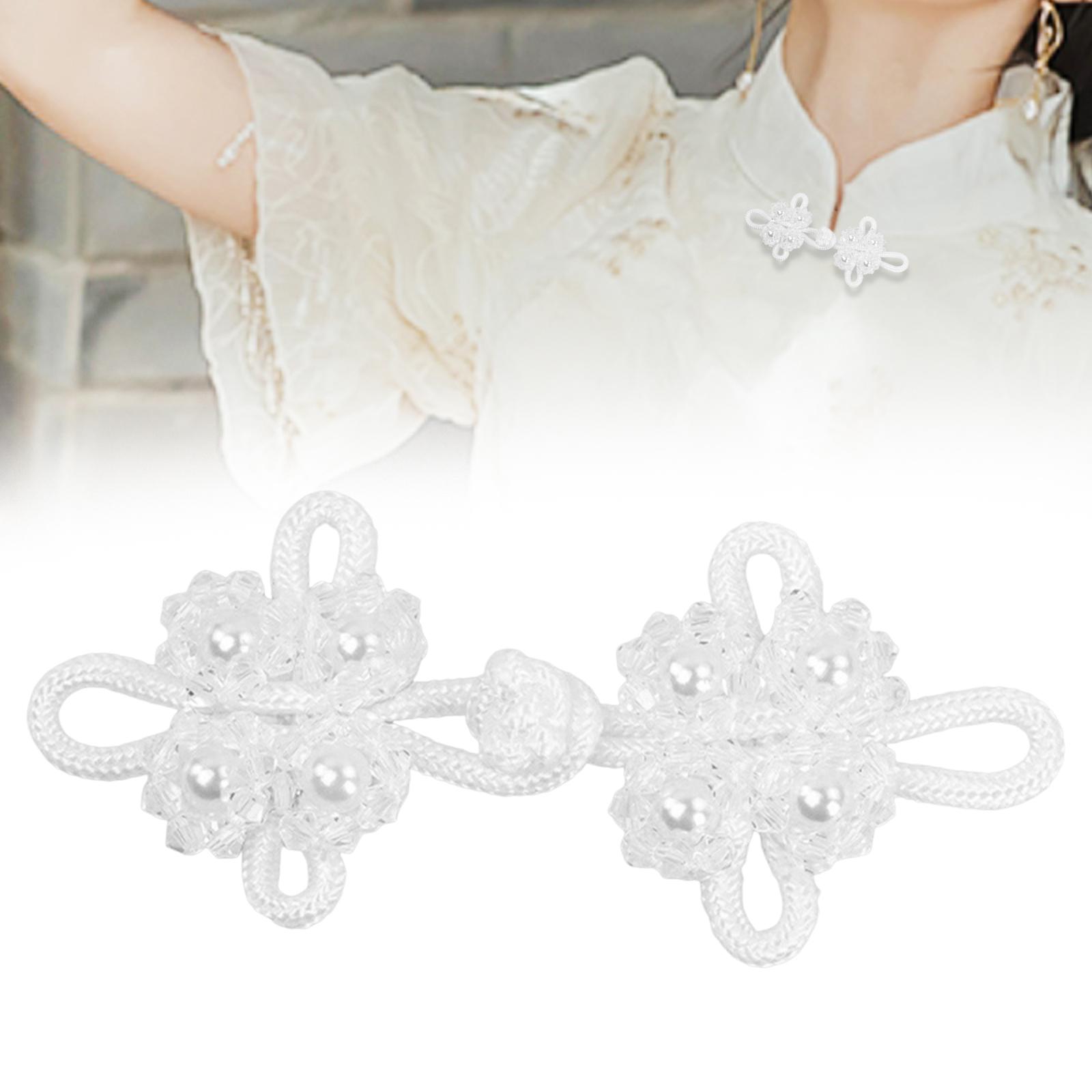 

Chinese Knots Frog Button Traditional Handcraft Versatile Decorative DIY Sewing белый