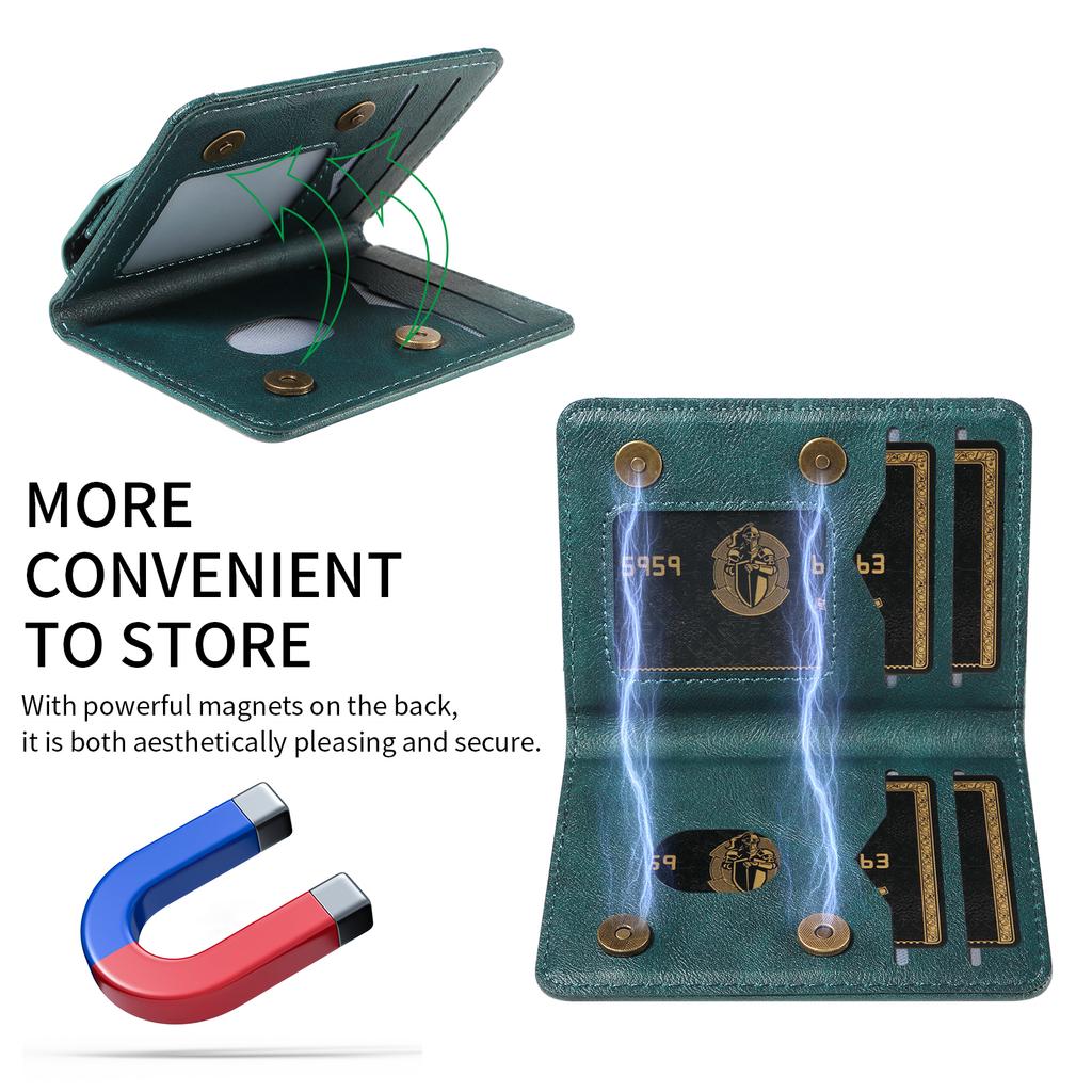 Magnetic Detachable Phone Card Holder 4 Card Slots Anti Theft RFID Blocking Wallet Phone Stand Function