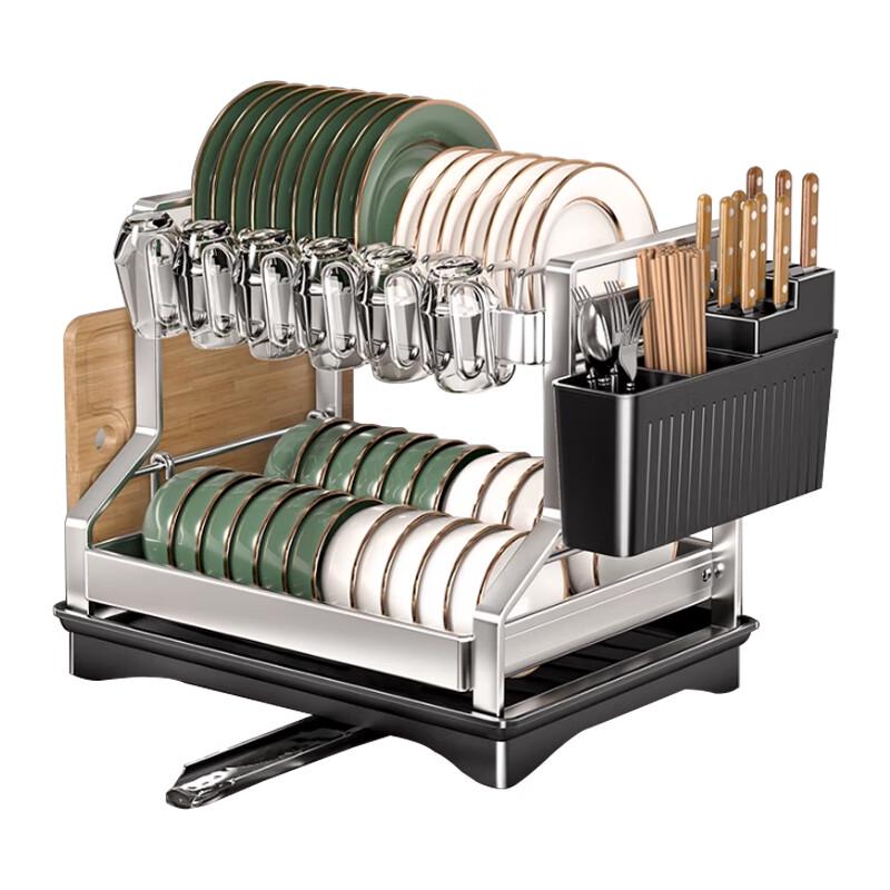 2-Tier Stainless Steel Countertop Dish Drying Rack