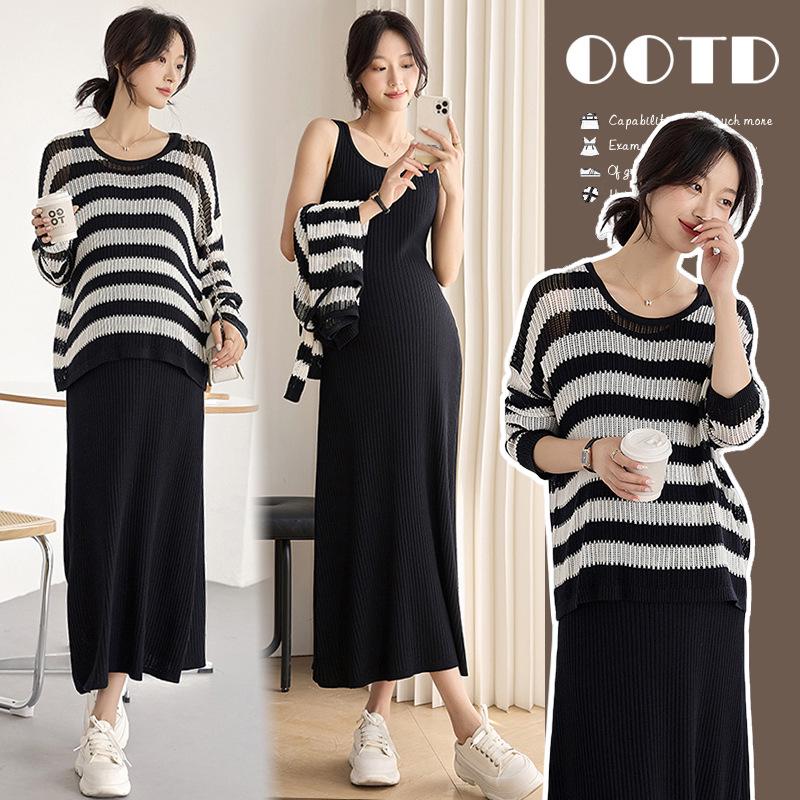 

Spring/Summer 2025 Maternity Two-Piece: Tank Dress + Striped Cover-Up 2XL