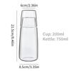 750/850ml Clear Bedside Water Carafe Set with Tumbler Glass for Bedroom Nightstand, Night Water Carafe with Glass, with Cup Set
