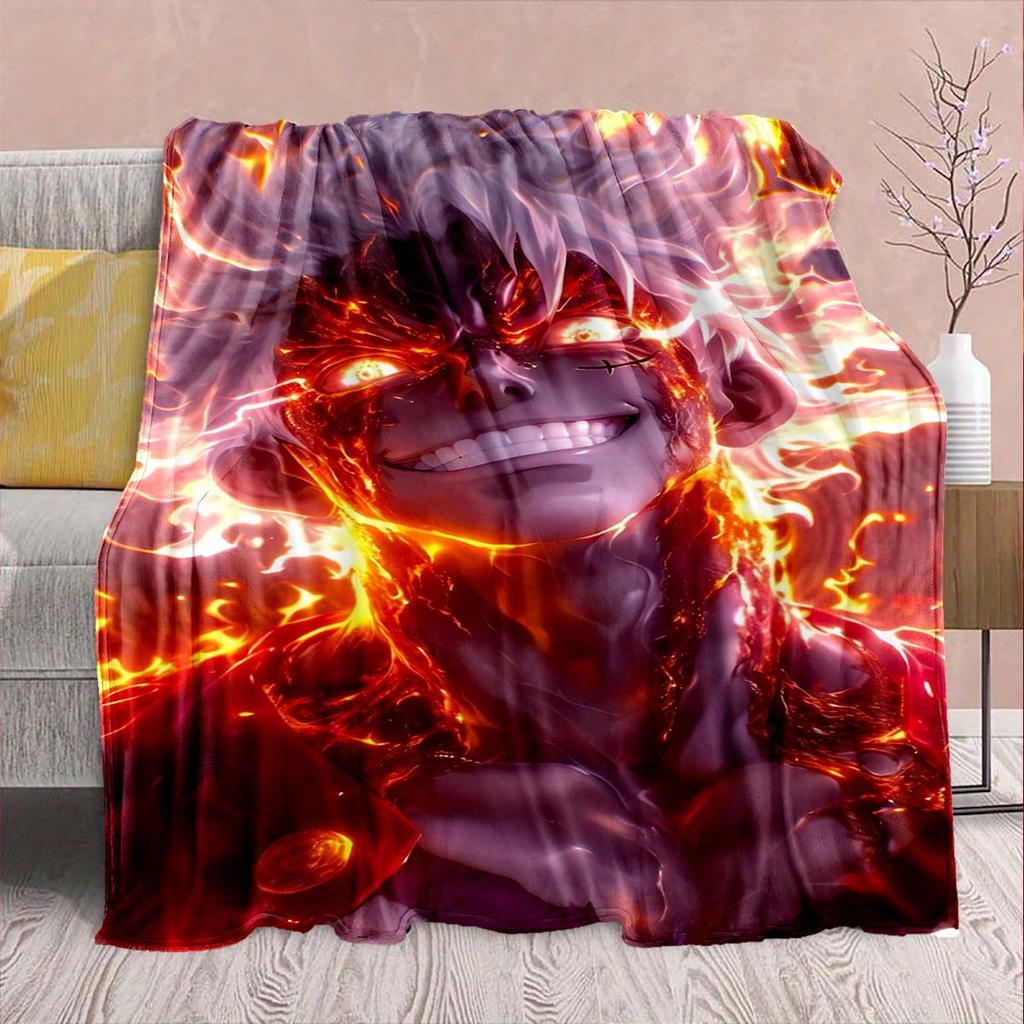 One Piece Anime Flannel Blanket - Soft Warm Perfect for Sofa, Bedding Camping Travel Office Home Decor -QJY