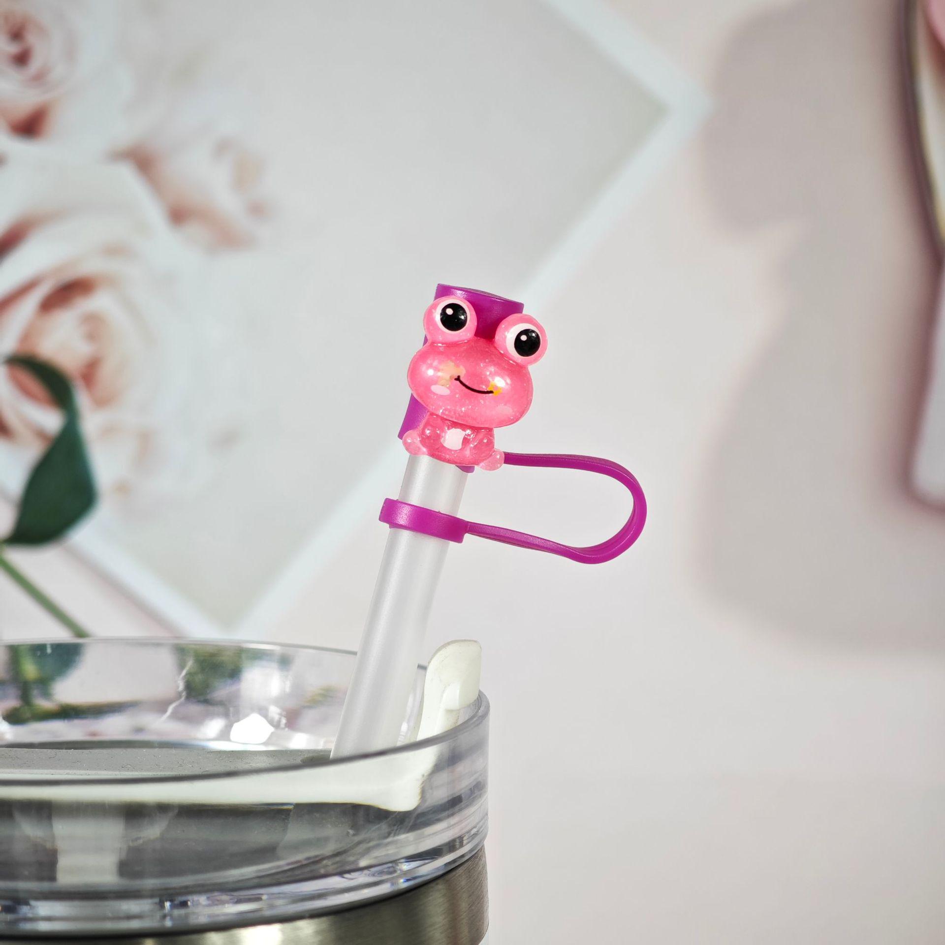 Resin Frog Straw Cap, 10mm Dust Plug, PVC Soft Rubber Protective Cover 8mm