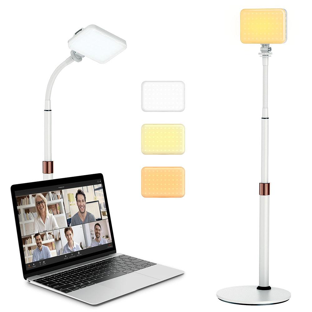 

9 Modes Adjustable Brightness Video Recording Desktop Fill Light with 9.8-inch Flexible Gooseneck A