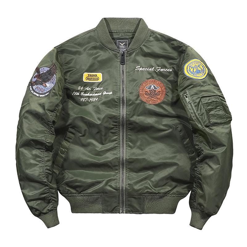 Men's MA1 Air Force Flight Jacket: Spring/Autumn Baseball Collar Workwear Coat
