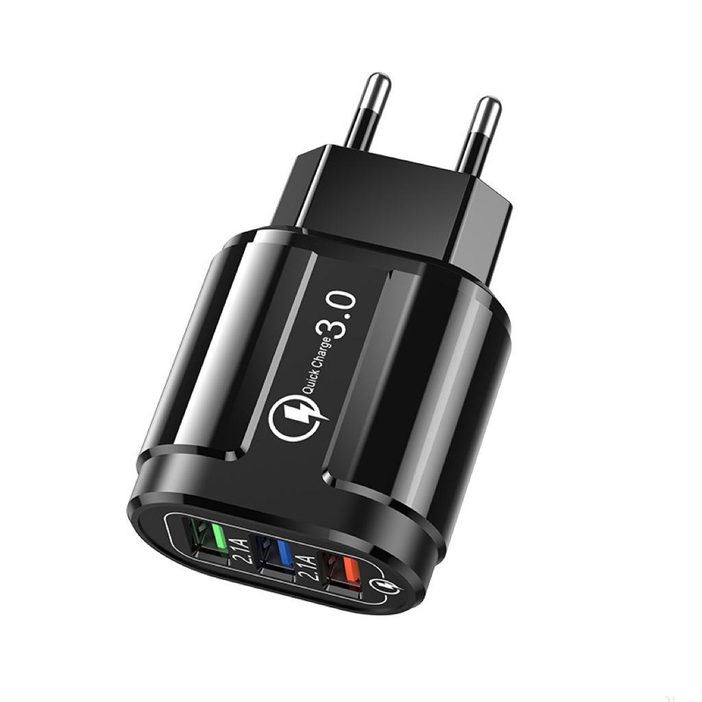 European QC3.0 Dual USB & 3USB Fast Charger Adapter, Multi-Port UK Standard Charging Head.
