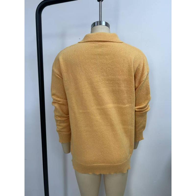 Damen S Gestrickter Knopf-Cardigan Pullover Mantel Einfarbige Langarm Freizeit
