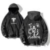 Japanese Anime Black Clover Asta Logo Printed Washed Hooded Men Vintage Hoodies Plus Size Sweatshirt Harajuku Cotton Streetwear