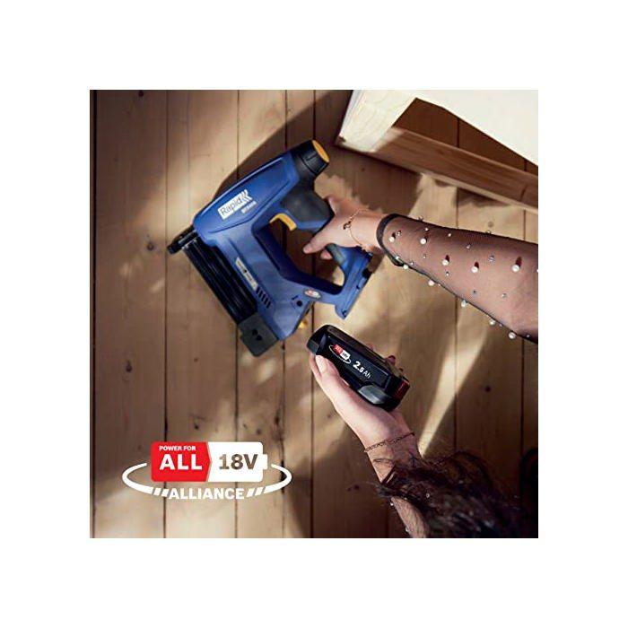 Agrafeuse électrique - rapid - btx606 - batterie 18v - pour agrafes et clous - coffret (boîte + batterie + chargeur) - (5001502)