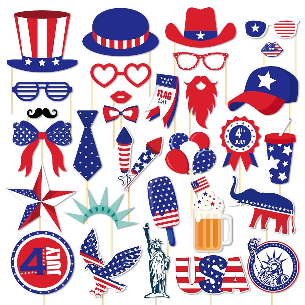Day Theme Independence Star Pattern Creativity Party Decor Paper Props Photo