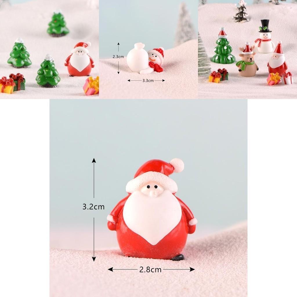 Charming Christmas Tree Santa Claus Snowman Ornaments Delightful Miniature Garden Decor For All Occasions