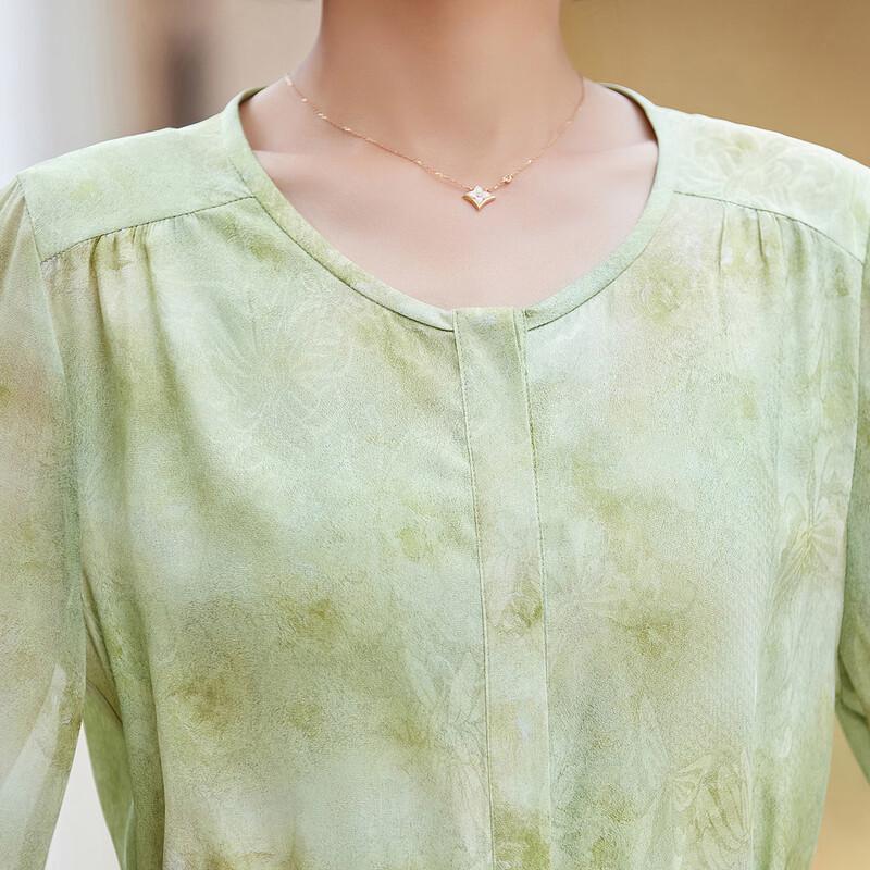 Pastel Summer Round Neck Chiffon A-Line Dress