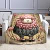 Cute Pink Sheep with Knitted Body Patterned flannel blanket perfect for the bedroom living room, sofa, or a little nap