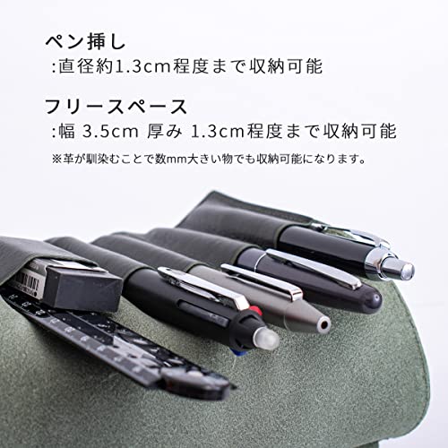 Dom Teporna Genuine Leather Roll Pen Case, Italian Leather, for Men and Women, Stylish Pencil Case, Roll, Leather, Stationery, for Working Adults and