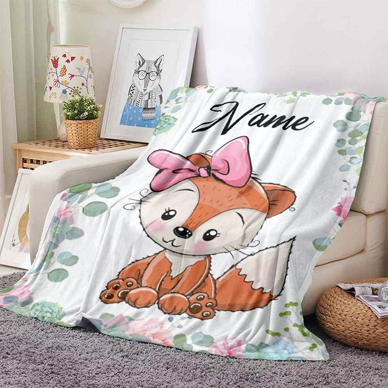 Blankets Children Girls Boys Linen Wool Blankets Personalized Family Friends Flannel Blankets Gifts