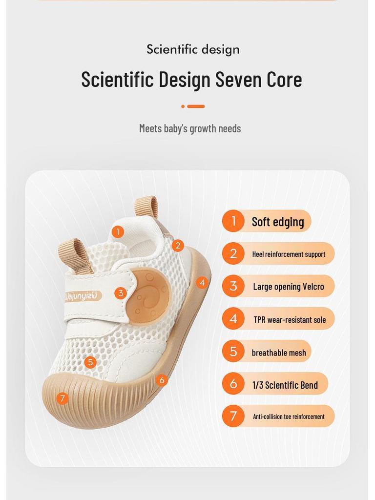 Summer Mesh Breathable Toddler Sandals - Boys & Girls, Soft Sole, Ideal for One-Year-Olds