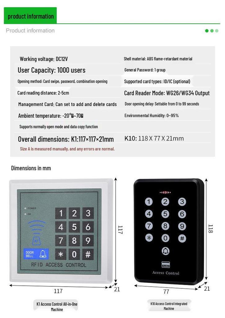 Sistema de Controle de Acesso Ativado por Senha com Leitor de Cartão e Fechadura Eletromagnética para Porta de Vidro