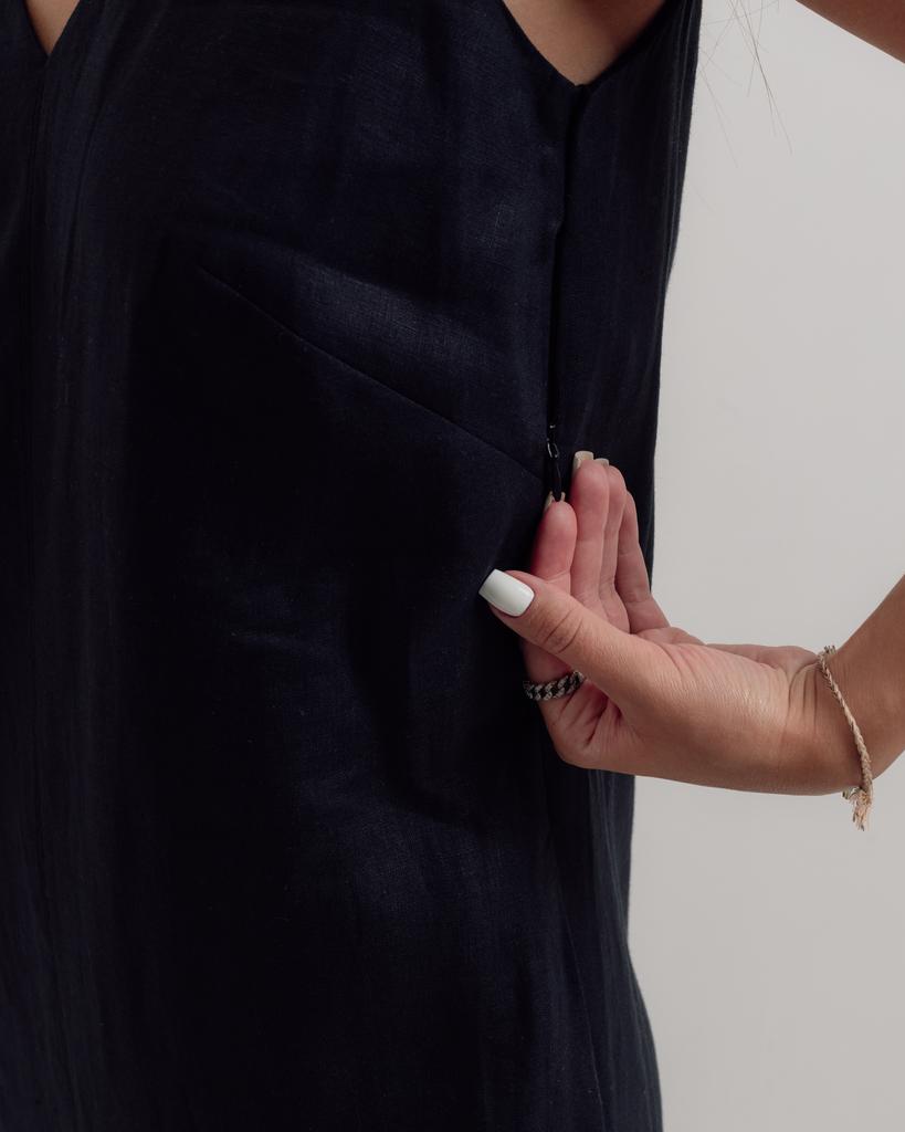 Сарафан летний с украшением Nagrada 5137 36 черный льон