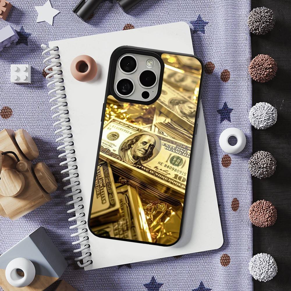 

Чехол Wealth Art с узором из долларов для iPhone 13, 12, 11, 16, 15, 17, 14, Pro, Max, Plus, Mini, Для Magsafe, Магнитная беспроводная зарядка iPhone15