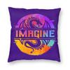 Imagine The Dragon Square Pillowcase Polyester Linen Velvet Pattern Zip Decor Pillow Case Car Cushion Case