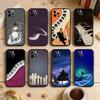 S-Starry Sky Piano Art Soft Silicone Black Cover,Phone Case For iPhone 17,16,15,14,13,12,11 Plus,Pro Max,XS