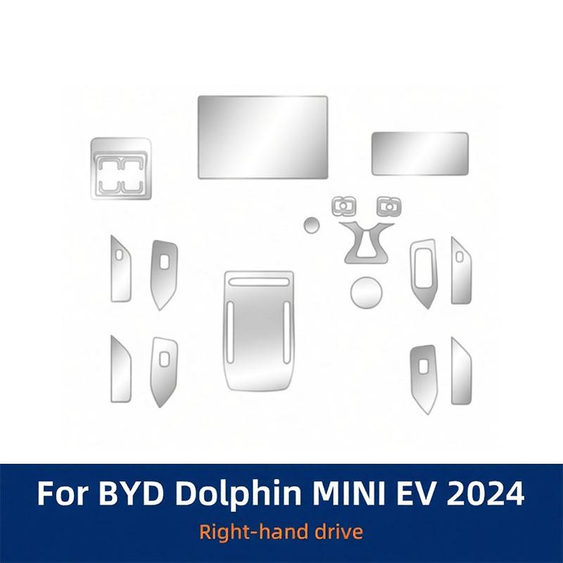 TPU Car Interior Film for BYD Dolphin MINI EV Seagull 2024 Center Console Dashboard Navigation Anti-Scratch Protective Film