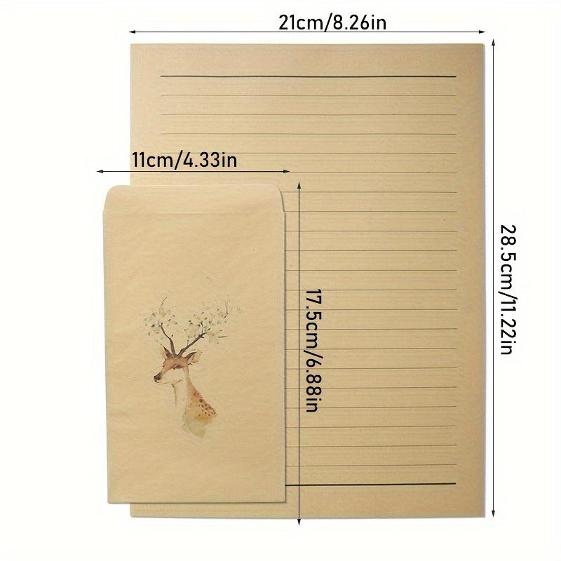 1 set/60 st BlommaHjort Kuvert Brevpapper Litterär Kreativ Kärleksbrev, Enkelt Tecknat Kuvert Brevpapper Set