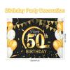 30-80 Old Birthday Background Decor Birthday Banner Hanging Poster Flag 50th 60th 70th Latex Balloon Bunting Garland Anniversary