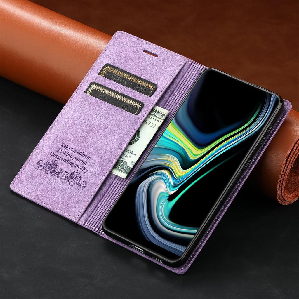 Applicable to Samsung S26 mobile phone leather case A57 skin matte magnetic card wallet protective case A37 solid color bracket