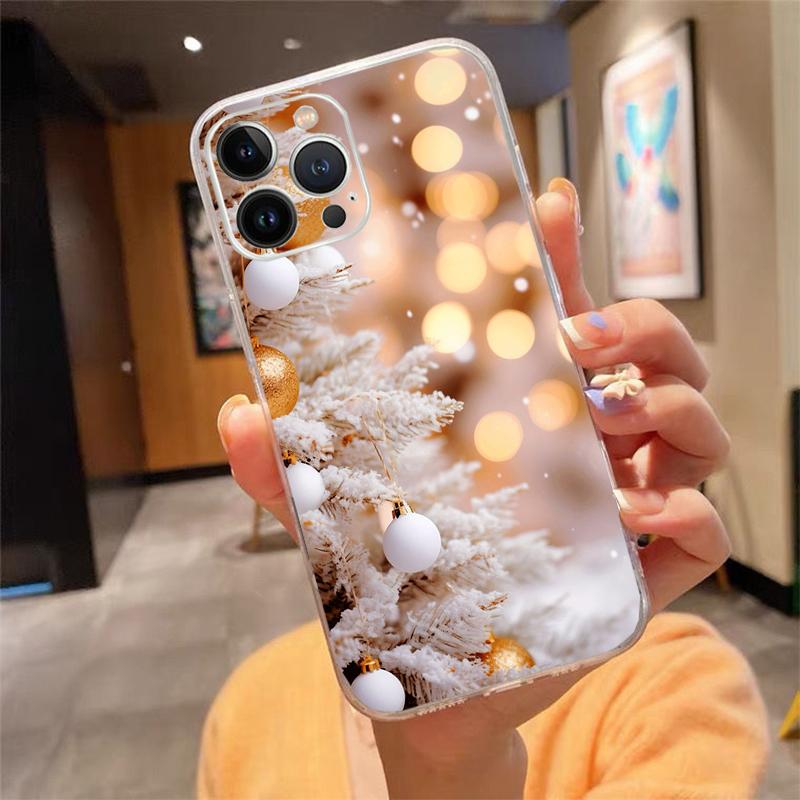 Christmas Tree Ball Phone Case Carcasa Funda For iPhone 17 Pro Max Air 16 15 14 13 Pro Max 15 16 Pro 15Plus 16E Case