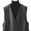 Vest for Women Spring  Autumn  Warm Stretchy  Sleeveless  V-neck Oversize Jacket