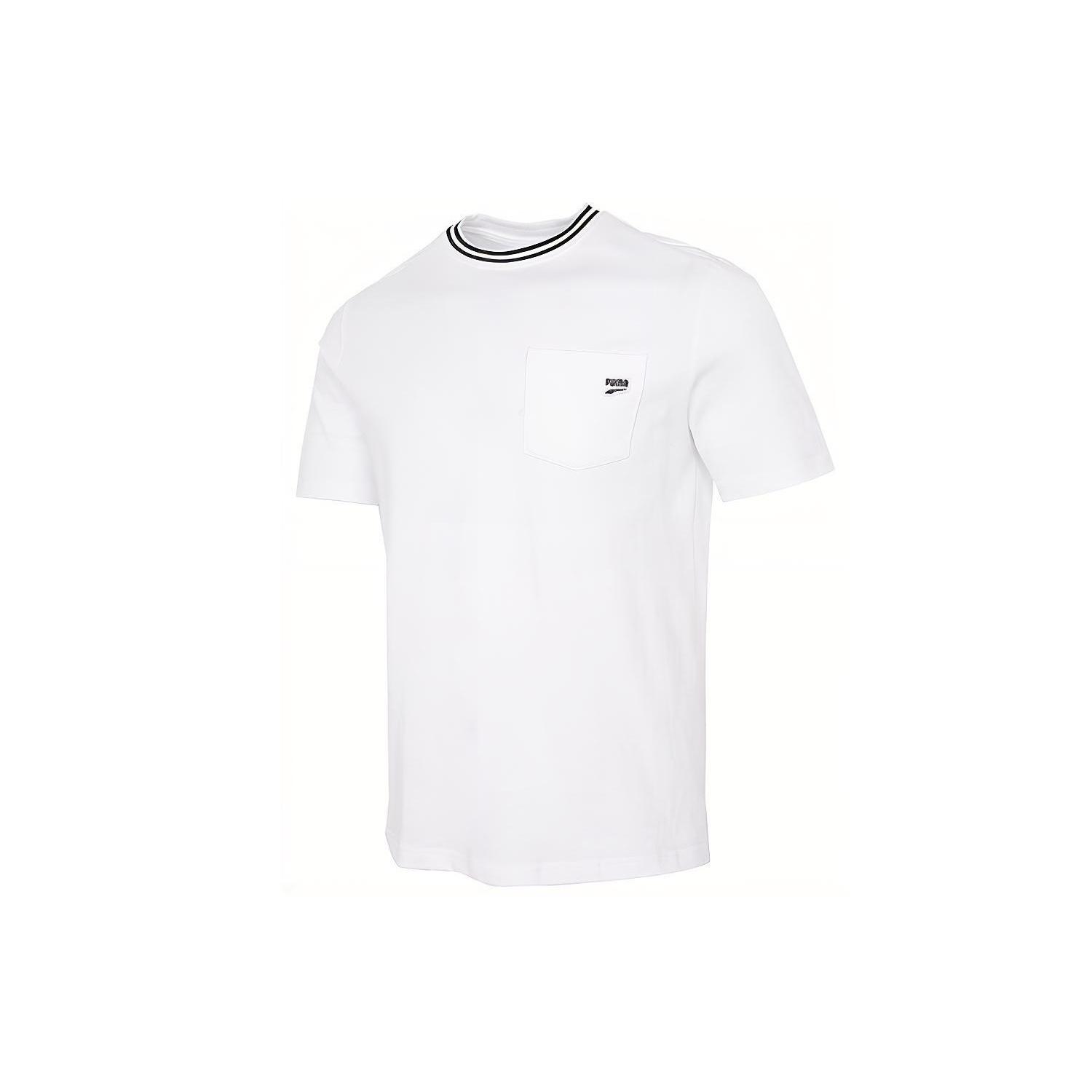 PUMA Downtown Pocket T-Shirt  White Black  Men s 531432-02 L