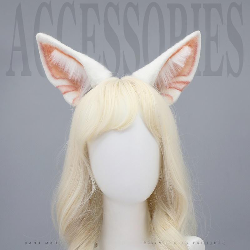 Simulation Beast Ear Headgear Cosplay Headband Fox Ears Hair Accessories White Fox Ears Headband Cosplay Accessories