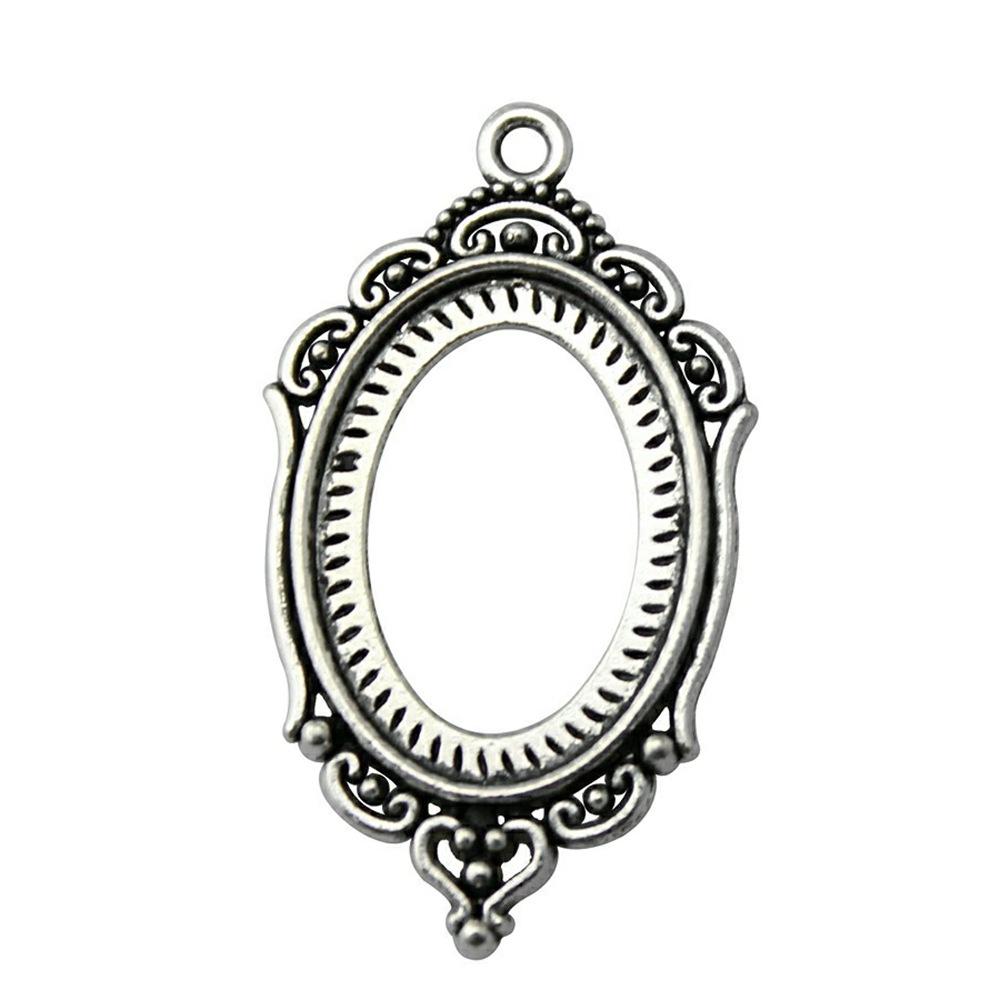 10 Stück 18x25mm Innenmaß Antik Silber Plated 31 Stile Cameo Cabochon Basis Fassungen Anhänger Halskette Zubehör