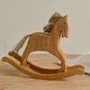 Wooden Rocking Horse Statue Elegant Carved Horse Figurine Home Accent Ornament For Coffee Table Or Nursery Decors Gift
