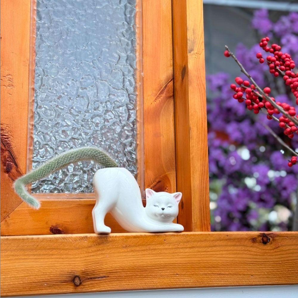 Cartoon Column Flower Pot Cute Cat Tail Cat Flower Pot Vase  Home Decor