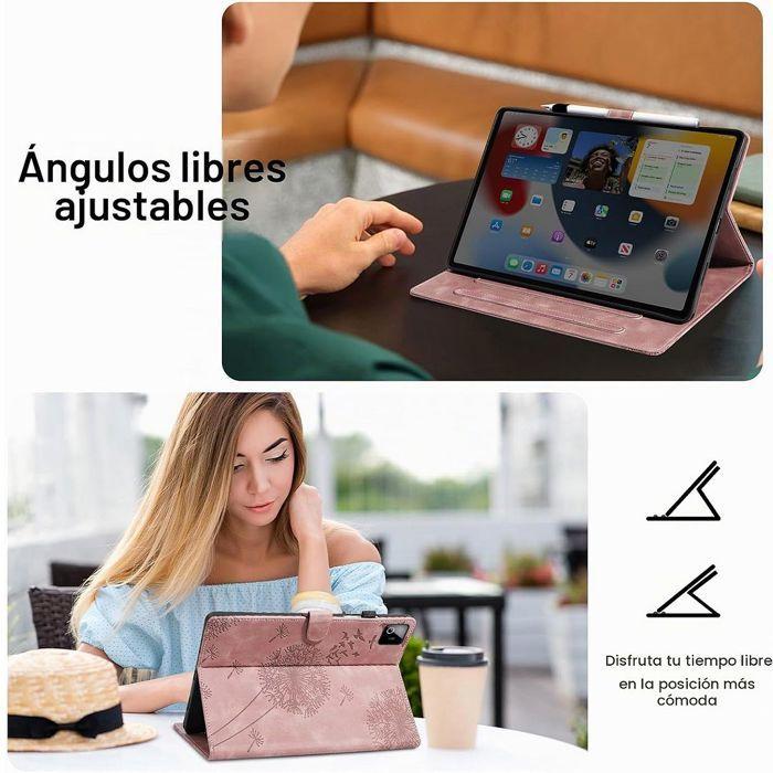 Coque pour Xiaomi Pad 8 /8 Pro/7/7 Pro/9, Housse Anti-Rayures Relief Pissenlit Synthécuir Rose
