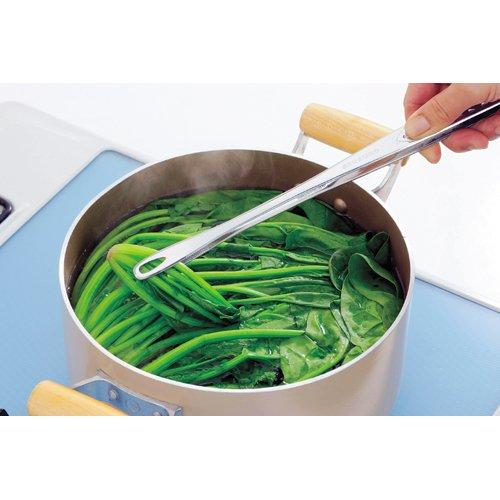 Shimomura Planning Chopsticks Tongs in Stainless Steel Seamless Slim Outdoor 30cm 32084 Tsubame Sanjo [Made Japan]