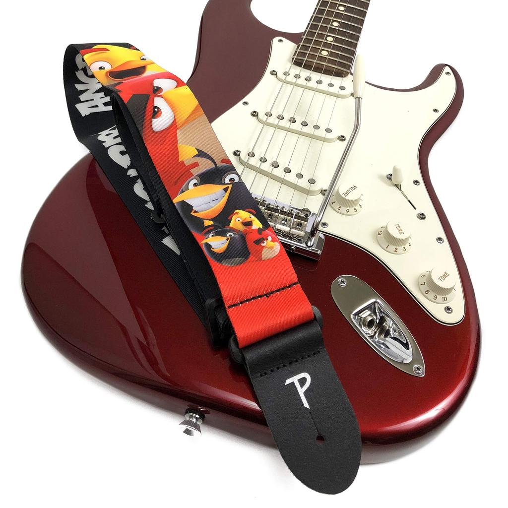 Officially Licensed P Leathers Angry Birds Design Guitar Red Perri's Ltd. Strap, 2-Inch,