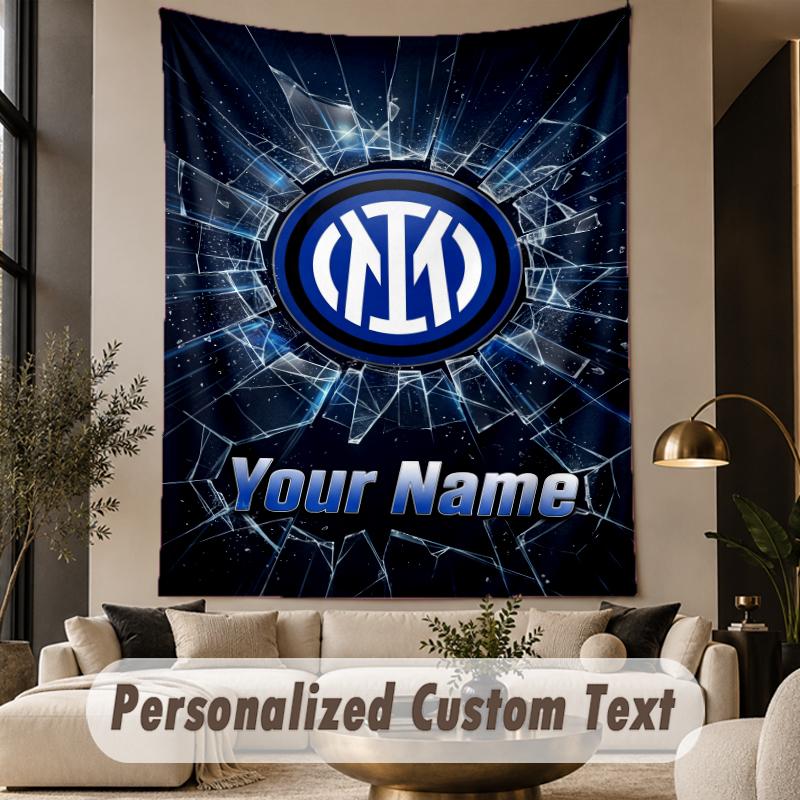 Custom Text Tapestry Inter Milan Print Wall Tapestry Indoor Living Room Wall Decor
