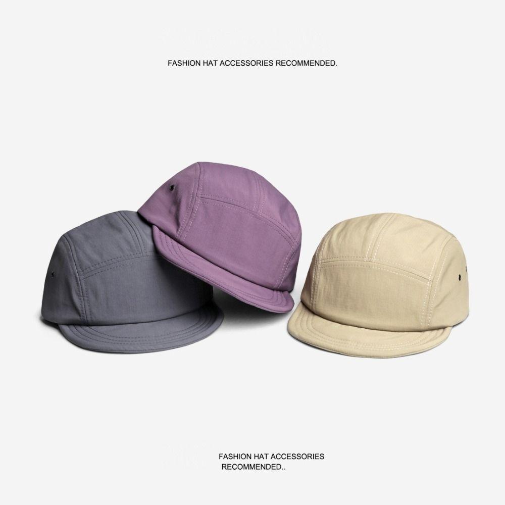 Quick-drying Five-panel Hats Short Brim Sunscreen Retro Cap Baseball Caps  Men and Women