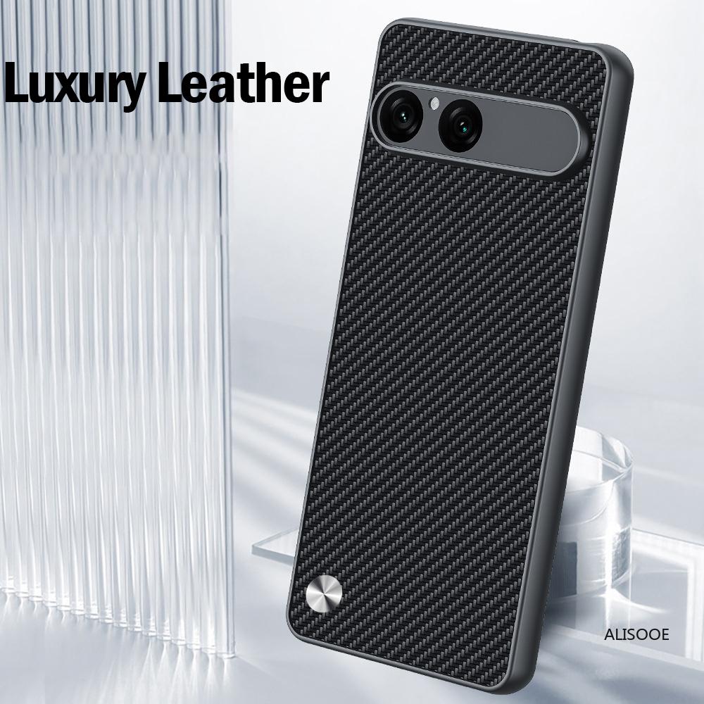 Etui dla Sony Xperia 10 VII Luksusowe Etui Ochronne z PU-Skóry o Teksturze Włókna dla Sony Xperia10 VII Capa Wstrząsoodporna Funda