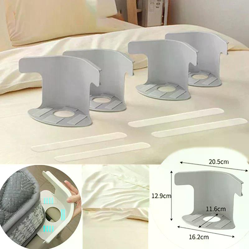Universal Bedsheet Corner Tightener Clips Invisible Bedspread Secure Holder With Heavy-Duty Mattress Straps Sheets Slot Locks