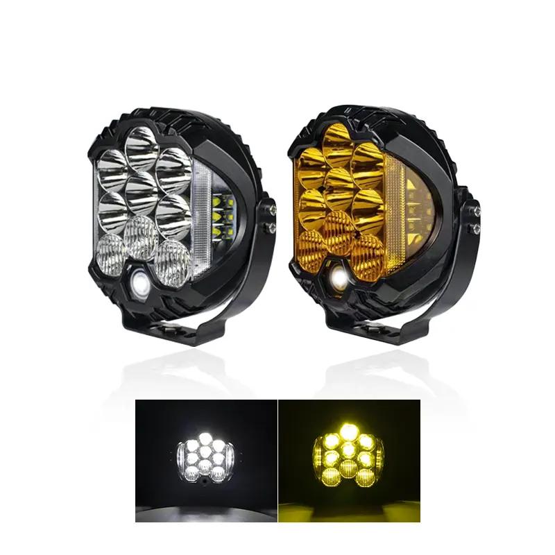 New Dual Color 5/7/9 Inch Universal Fitment Car & Motorcycle LED Work Light with IP67 Waterproof 50 watts